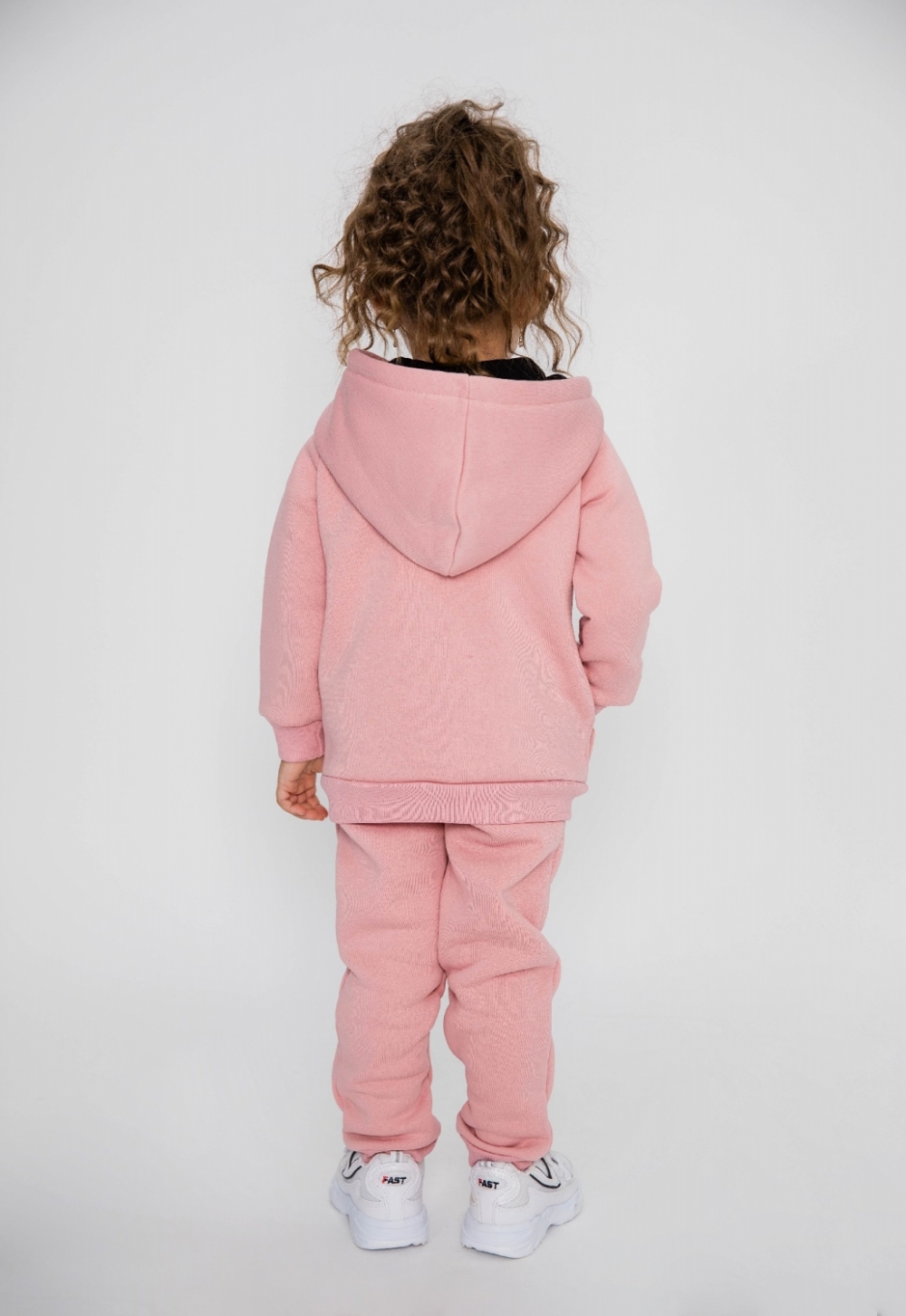 319-П. Костюм детский  на молнии, пудра, хлопок 65%, 35% ПЭ, 3-х нитка (начес) 80,86,92