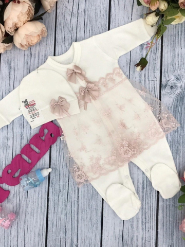 Купить оптом 258-П. Комбинезон с шапкой, хлопок 80% велюр 20% ПЭ, пудра в Тобольске